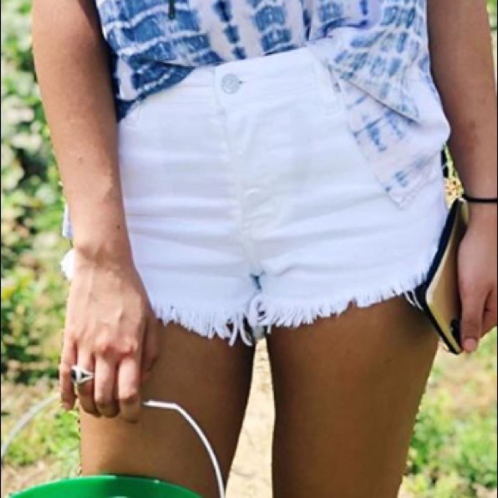 White Jean Cutoffs